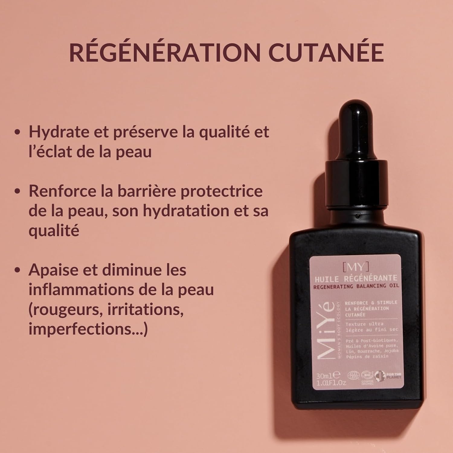 MiYé | Regenerating Face Oil | Jojoba Oil, Flax, Borage & Grapeseed | Organic Face Care | All Skin Types | 30ml - Image 6