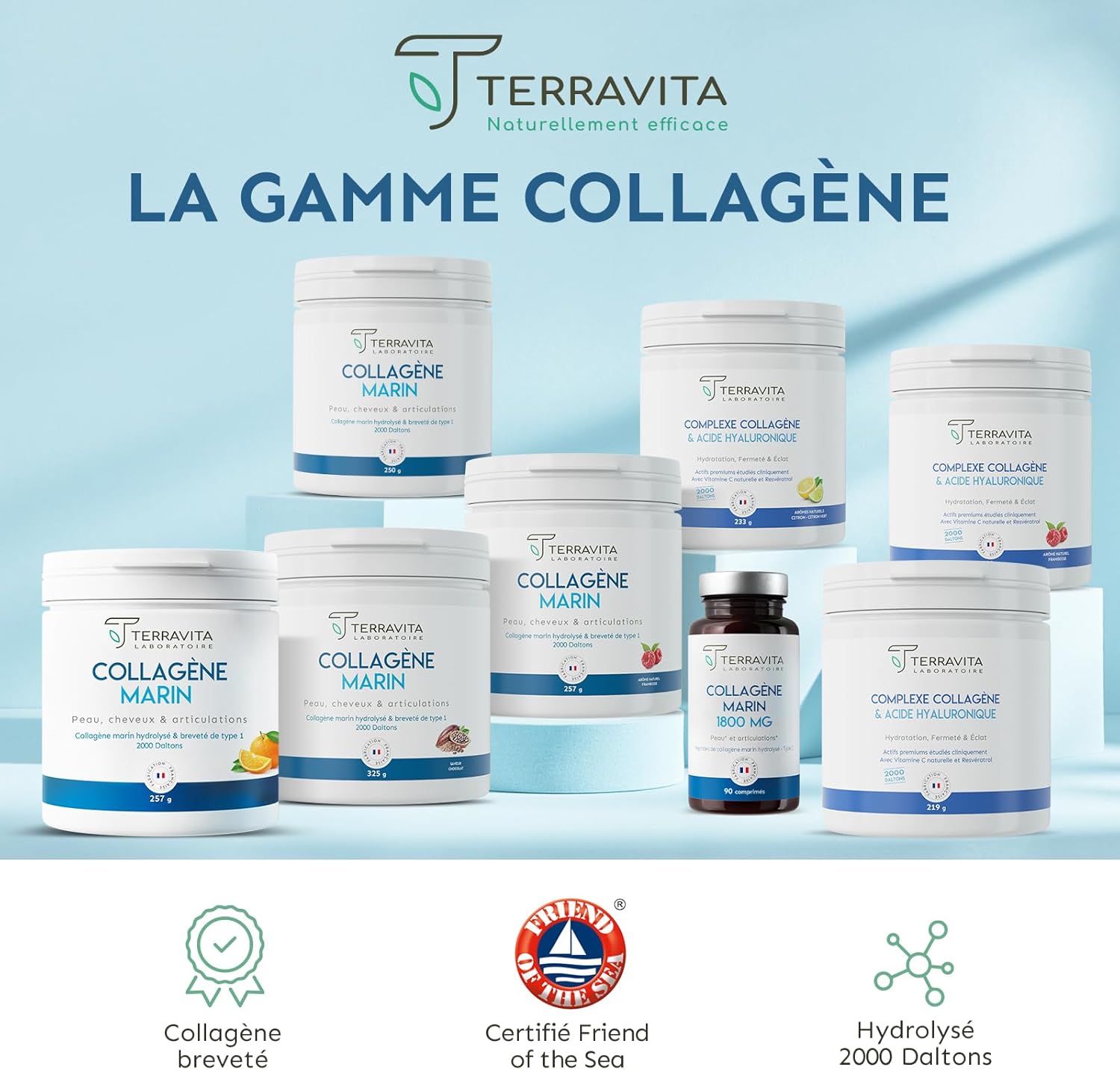 Peptan Marine Collagen + Hyaluronic Acid 200mg + Vit C | Hydration, Firmness and Radiance of the Skin | Demonstrated Wrinkle Reduction | 219g Neutral Flavour Powder | French Filière | Terravita - Image 8