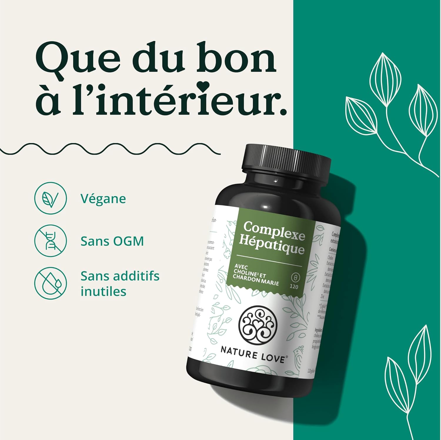NATURE LOVE® Liver Complex - 120 capsules - with milk thistle, choline, artichoke extract, turmeric & zinc - highly dosed, vegan, laboratory tested and produced in Germany - Image 5