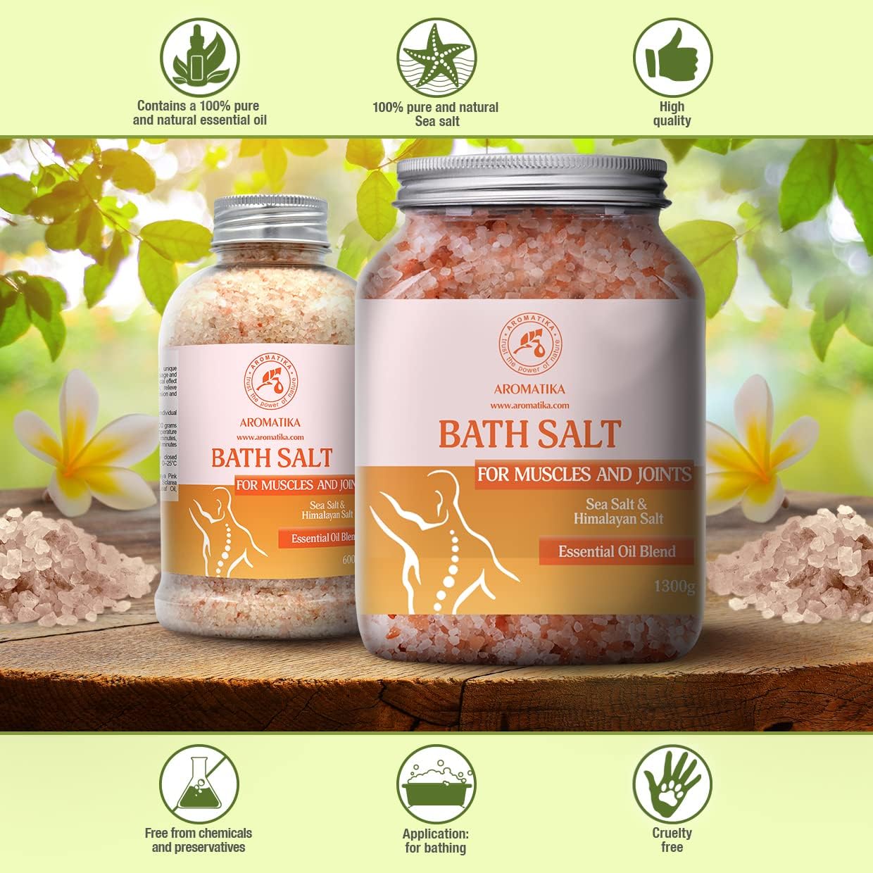 Sea Salt Joints & Muscles 1300g - Essential Oils Lavender & Sage & Rosemary - Natural Salts - Relieves Tired Muscles - Detoxifies - Relaxation - Body Care - Image 5