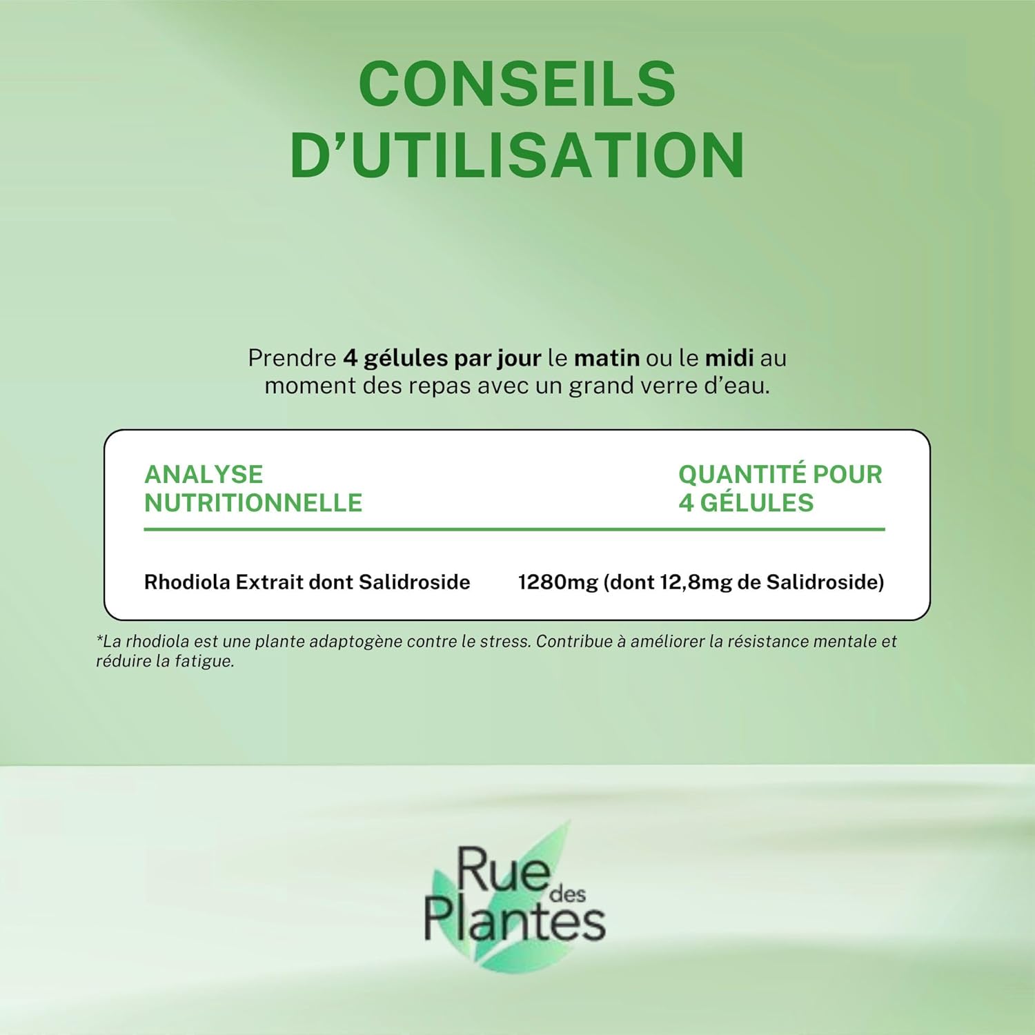 Rhodiola Extract 120 Capsules – 20 Day Cure | Helps Resist Stress and Nervous Exhaustion – Promotes Vitality and Mental Balance | Packaged in France, RUE DES PLANTES - Image 5