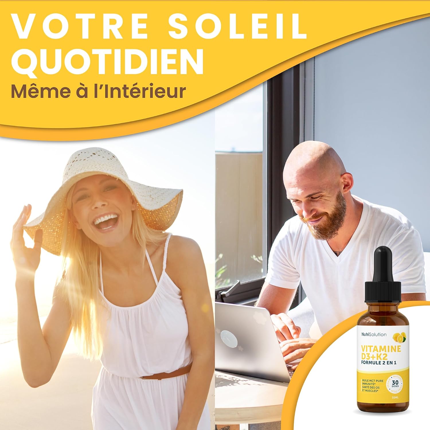 Vitamin D3+K2 by Nutrisolution: Premium Liquid Drops - Strengthens Bones and Muscles - Boosts Energy and Immunity - 30 ml - Made in France (1) - Image 7
