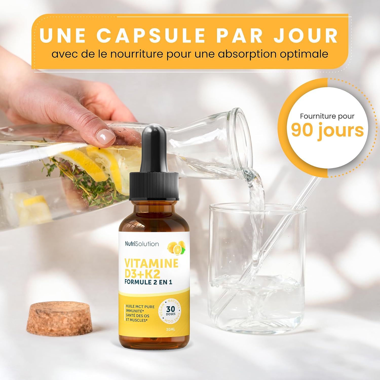 Vitamin D3+K2 by Nutrisolution: Premium Liquid Drops - Strengthens Bones and Muscles - Boosts Energy and Immunity - 30 ml - Made in France (1) - Image 8