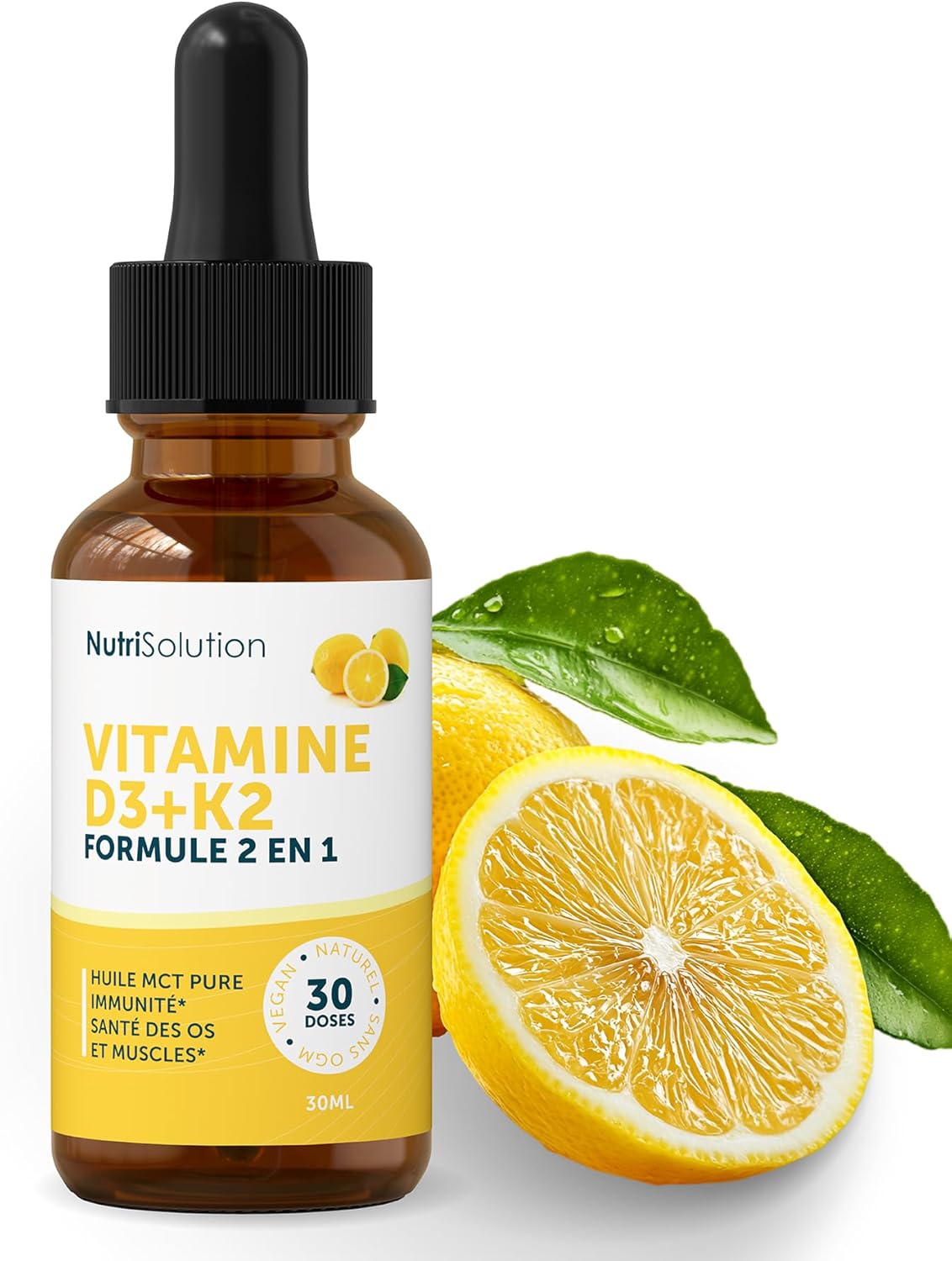 Vitamin D3+K2 by Nutrisolution: Premium Liquid Drops - Strengthens Bones and Muscles - Boosts Energy and Immunity - 30 ml - Made in France (1) - Image 9