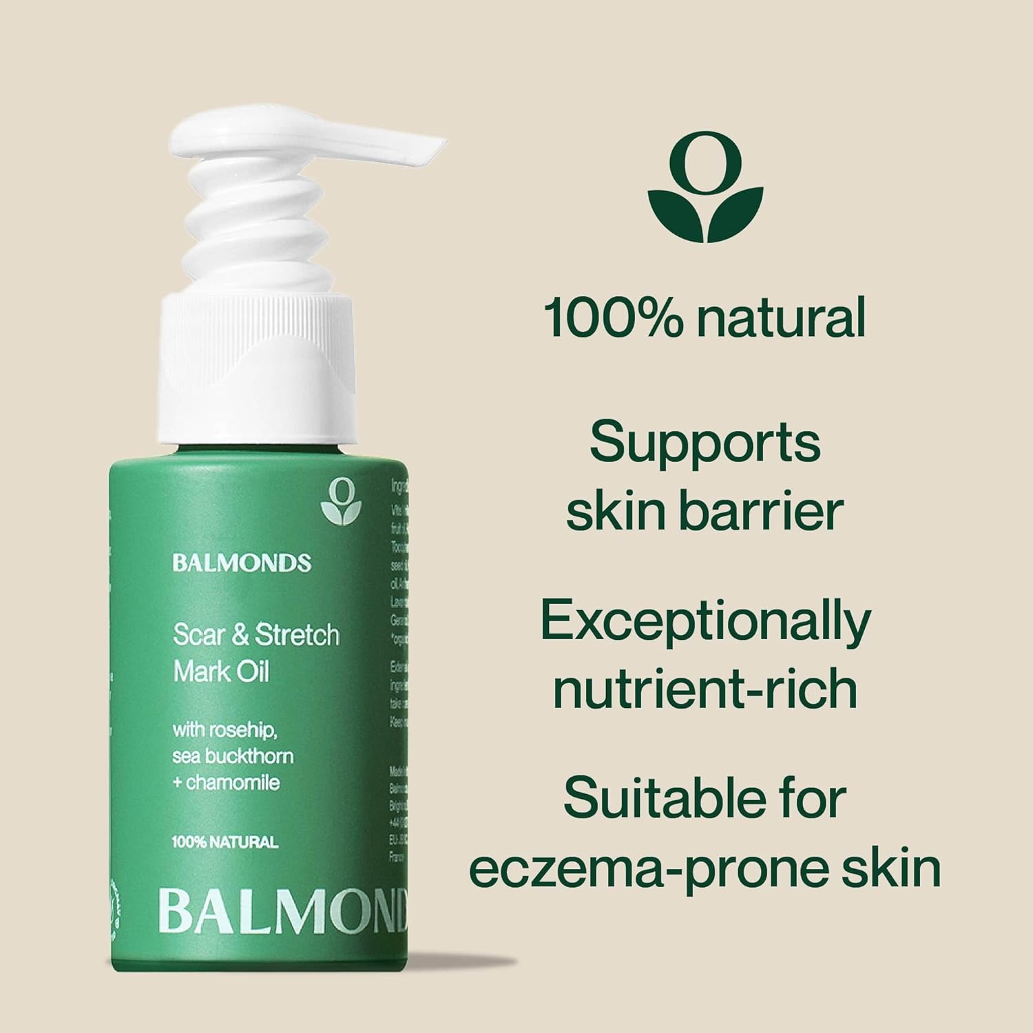 Balmonds Scar and Stretch Mark Oil 50ml - 100% Natural Blend of Rosehip, Borage and Sea Buckthorn Oils - Helps Improve The Appearance of Scars, Uneven Skin Tone, Acne Scars & Stretch Marks. - Image 4