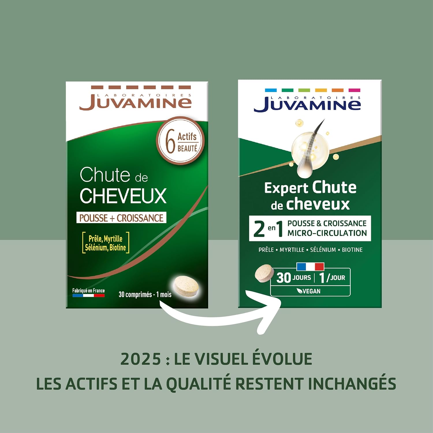 JUVAMINE - Hair Loss: Growth + Growth - 6 Beauty Actives including Zinc and Biotin - Promotes Hair Growth and Resistance - 1 Month Program - 30 Tablets - Made in France - Image 3