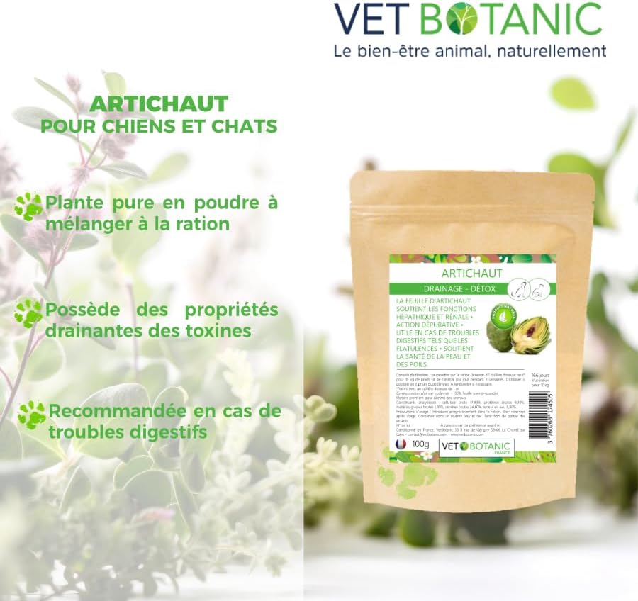 Artichoke Powder, Detox Drainage Dogs and Cats, 100 g, - Image 3