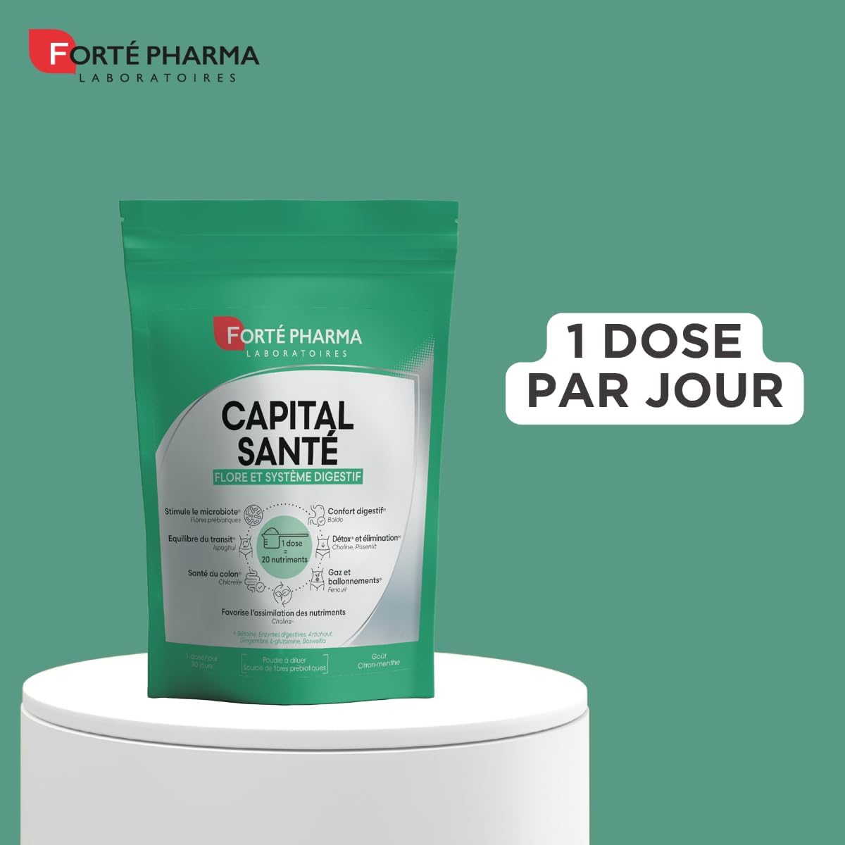 Forté Pharma - Capital Health Flora & Digestive System - 1 tbsp.=20 nutrients, Prebiotic Fiber, Ispaghul, Fennel, Artichoke, L-glutamine - Microbiota, Colon Health - 1 dose/day, 30 days - Image 5