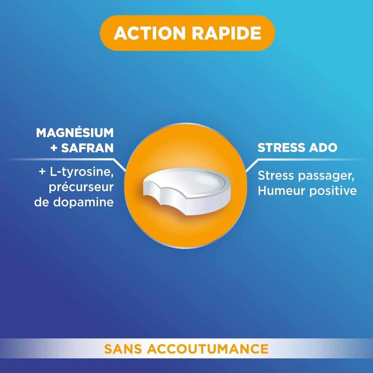 Forté Pharma - FortéZen Stress Teen, from 12 years old - Passenger stress, positive mood, Emotional balance - Magnesium, Vitamin B6, Saffron, L-tyrosine - 20 chewable tablets, 1/day - Image 3