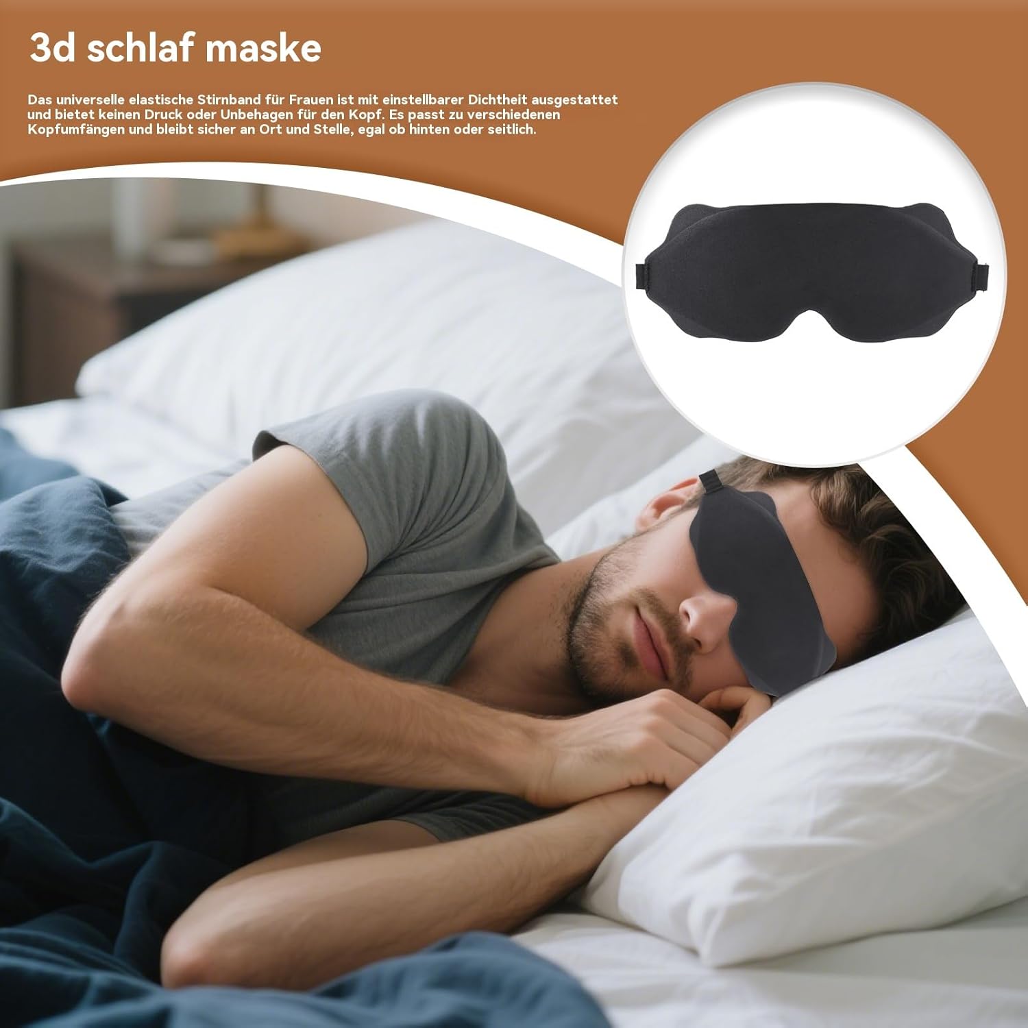 Sleep Mask for Travel, Nap & Bedtime | Adjustable Eye Shaped Visor, Comfortable Breathable Night Mask, Relaxing Headband for Deep Sleep - Image 3