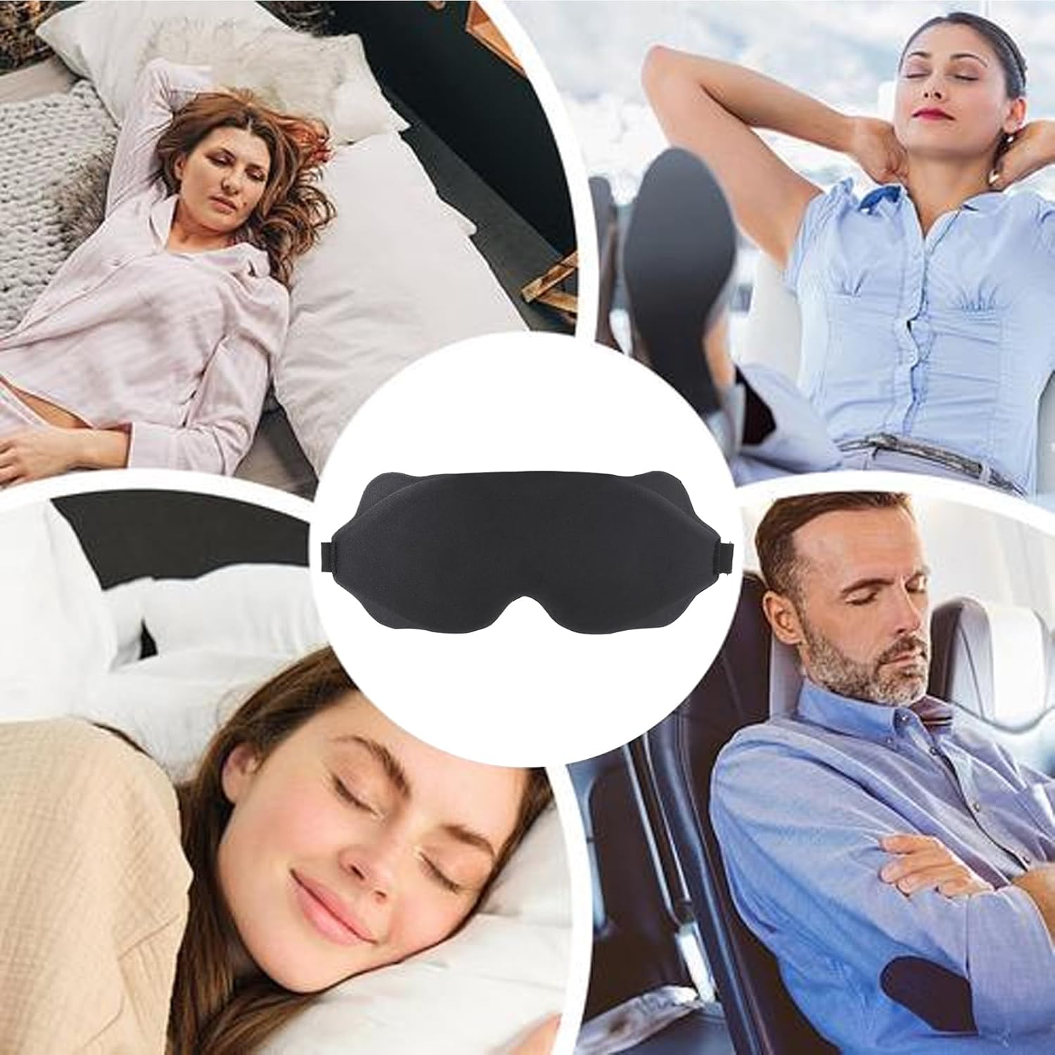 Sleep Mask for Travel, Nap & Bedtime | Adjustable Eye Shaped Visor, Comfortable Breathable Night Mask, Relaxing Headband for Deep Sleep - Image 5