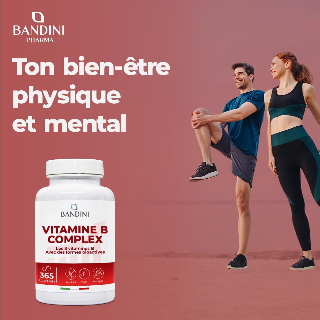 Bandini Vitamin B Complex 365 Vegan Tablets (1 Year) | High Dosage Group B Vitamins B1, B2, B3, B5, B6, B8 (Biotin), B9 (Folic Acid), B12 | Multivitamin B-Complex Fatigue & Immunity - Image 3