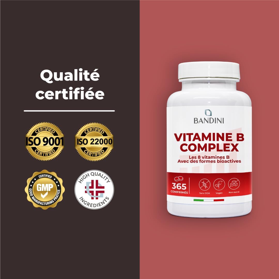 Bandini Vitamin B Complex 365 Vegan Tablets (1 Year) | High Dosage Group B Vitamins B1, B2, B3, B5, B6, B8 (Biotin), B9 (Folic Acid), B12 | Multivitamin B-Complex Fatigue & Immunity - Image 8