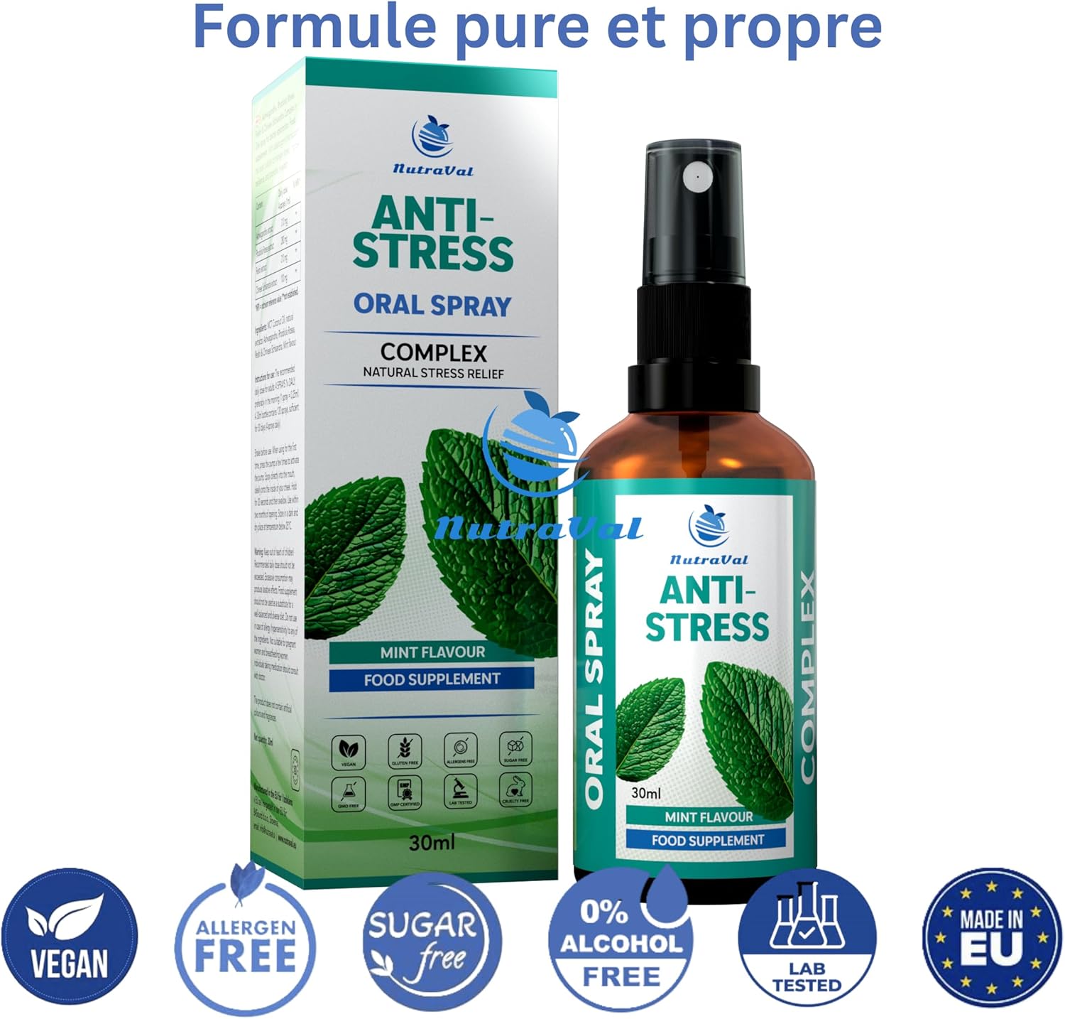 Anti-Stress Spray - Fast Absorption - No Tablets - With Ashwagandha, Rhodiola, Reishi & Schisandra - Vegan, 30 ml - Image 6