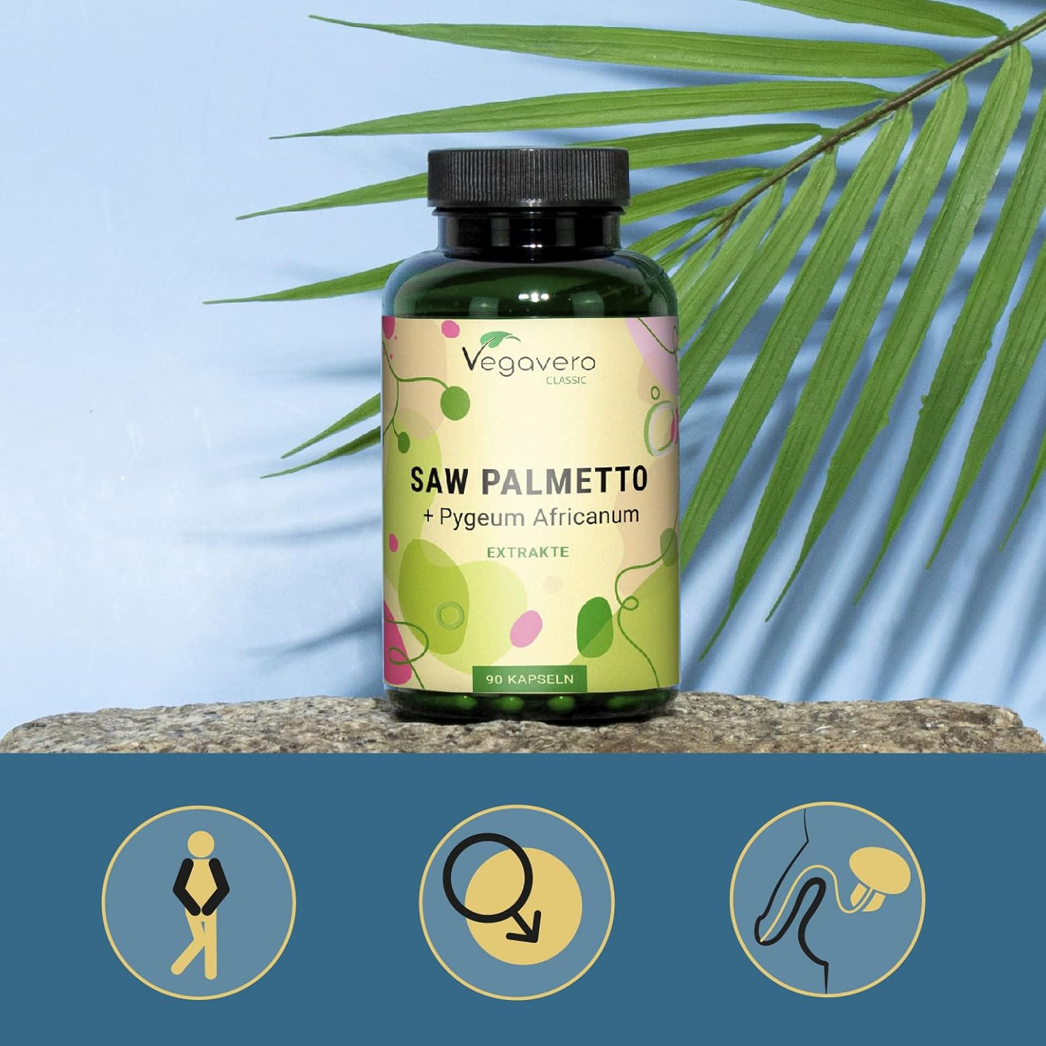 Saw Palmetto 10000 mg | With Pygeum Africanum | Highly Dosed Extracts | 45% Fatty Acids & 10% Sterols | Prostate & Urinary Comfort for Men | VEGAN & No Additives | 90 Capsules | Vegavero® - Image 8