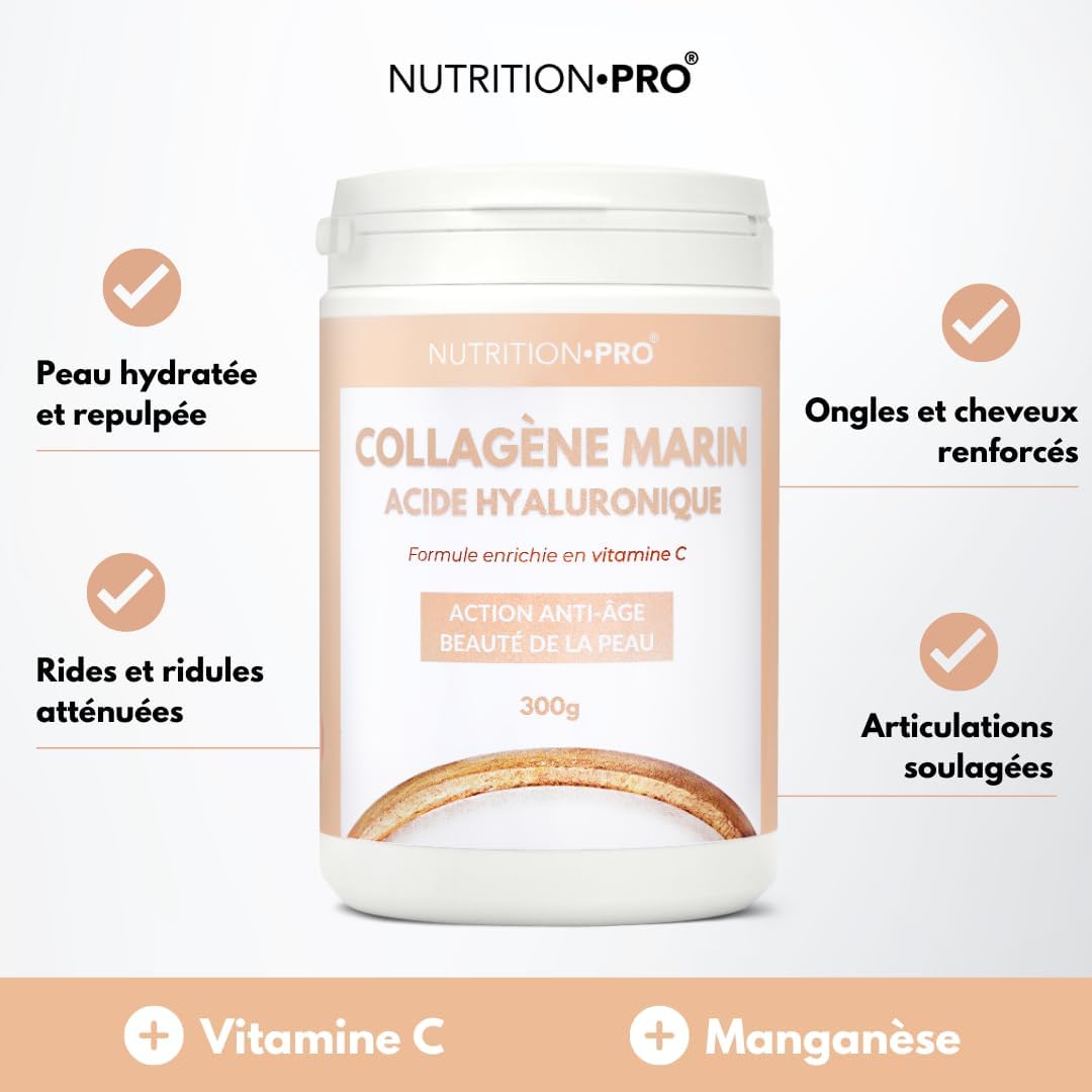 Naticol Marine Collagen & Hyaluronic Acid Powder - 300g (10000mg/day) | Highly Dosed | 30 Day Cure | Hydrolyzed | Type 1 | 100% Natural | Made in France | Pro Nutrition - Image 4