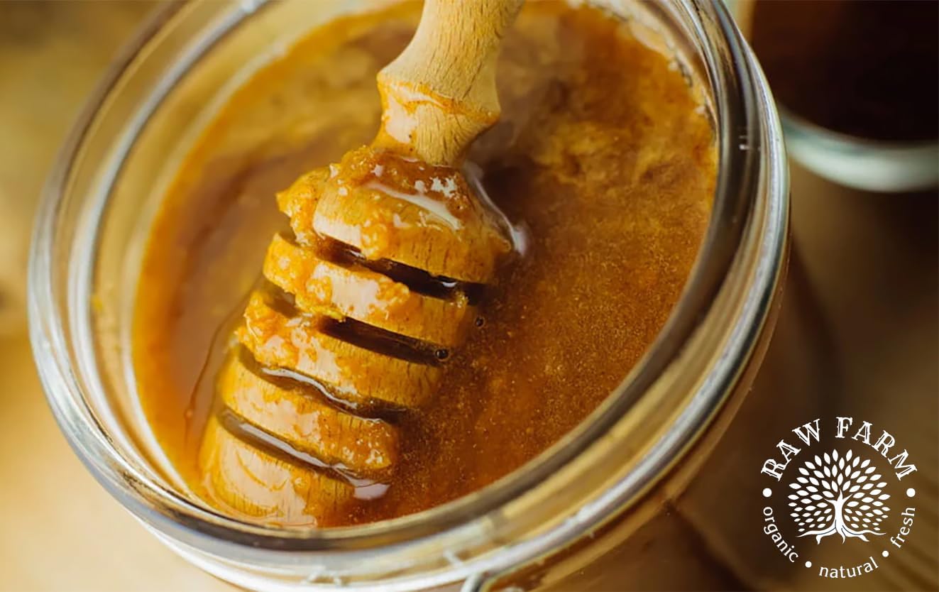 Raw Farm Raw Honey 900g with Ginger & Turmeric - Unheated, Unfiltered, Single Origin - Unpasteurized Beekeeper Honey, Rich in Nutrients and Natural Taste - Image 7