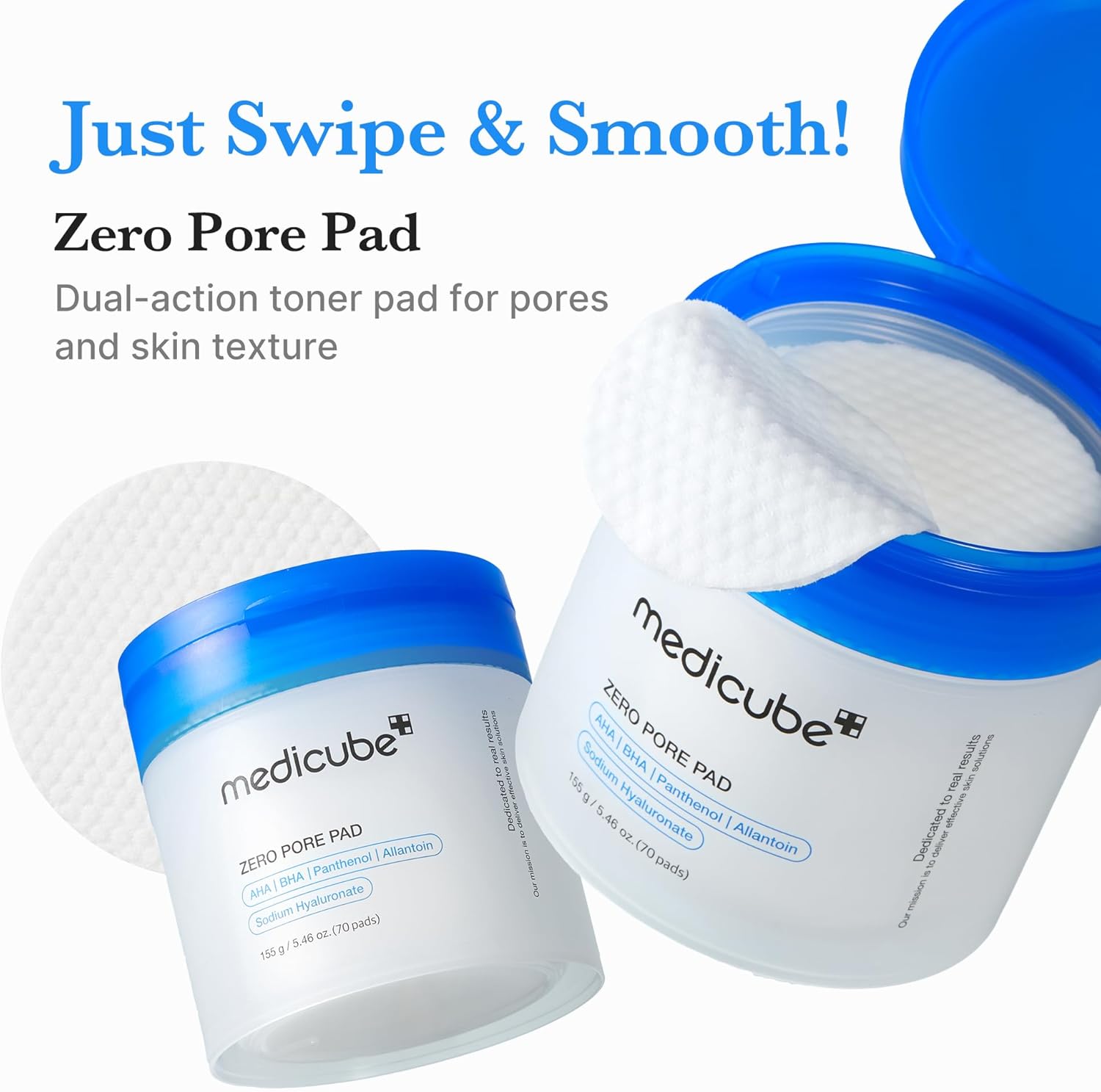 medicube Zero Pore Pads 2.0, Double Texture Facial Toners For Exfoliation And Pore Care With 4.5% Lactic Acid Aha (70 Unidades) - Image 4