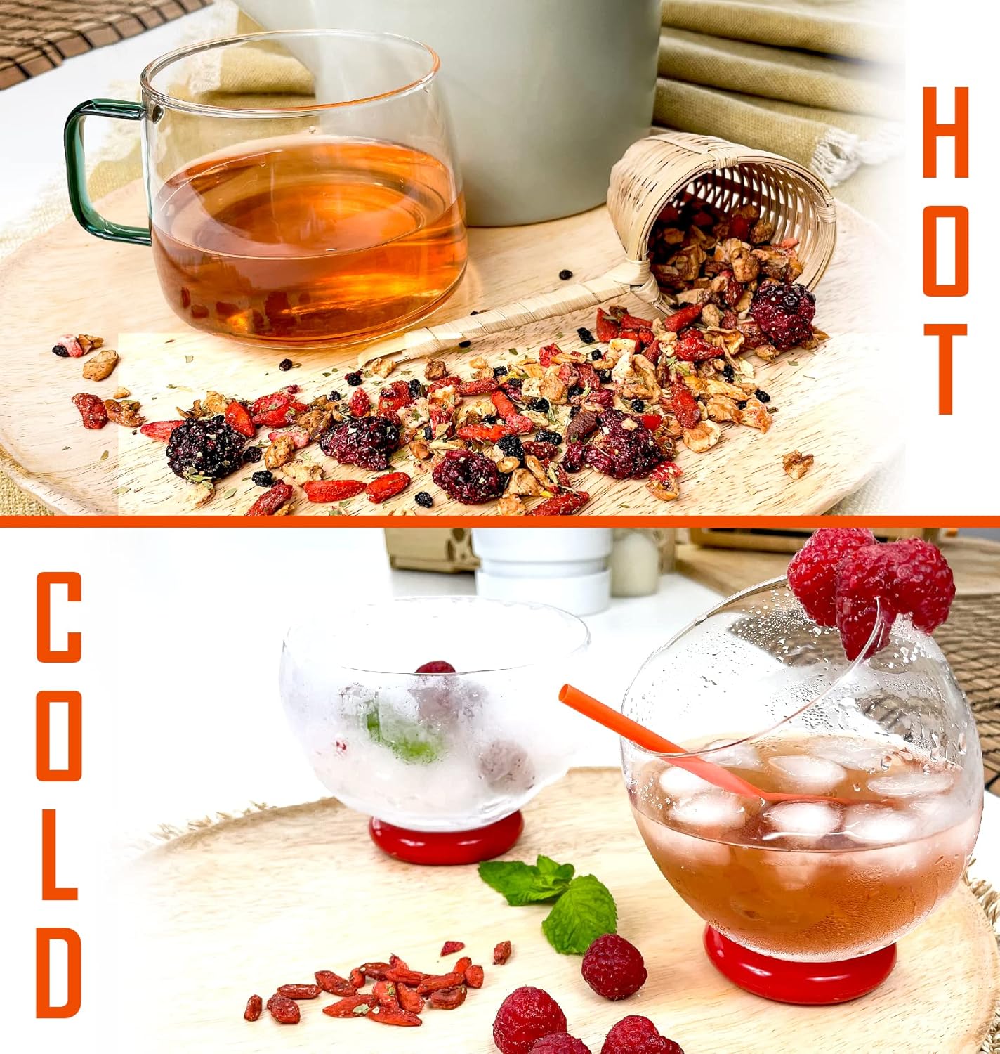 Bodyblooms Natural herbal tea with blackberry pieces and goji berries. Delicious tea and flavored infusions. Loose tea 100 g. Gojiberry tea - the detox infusion slimming slim - Image 3