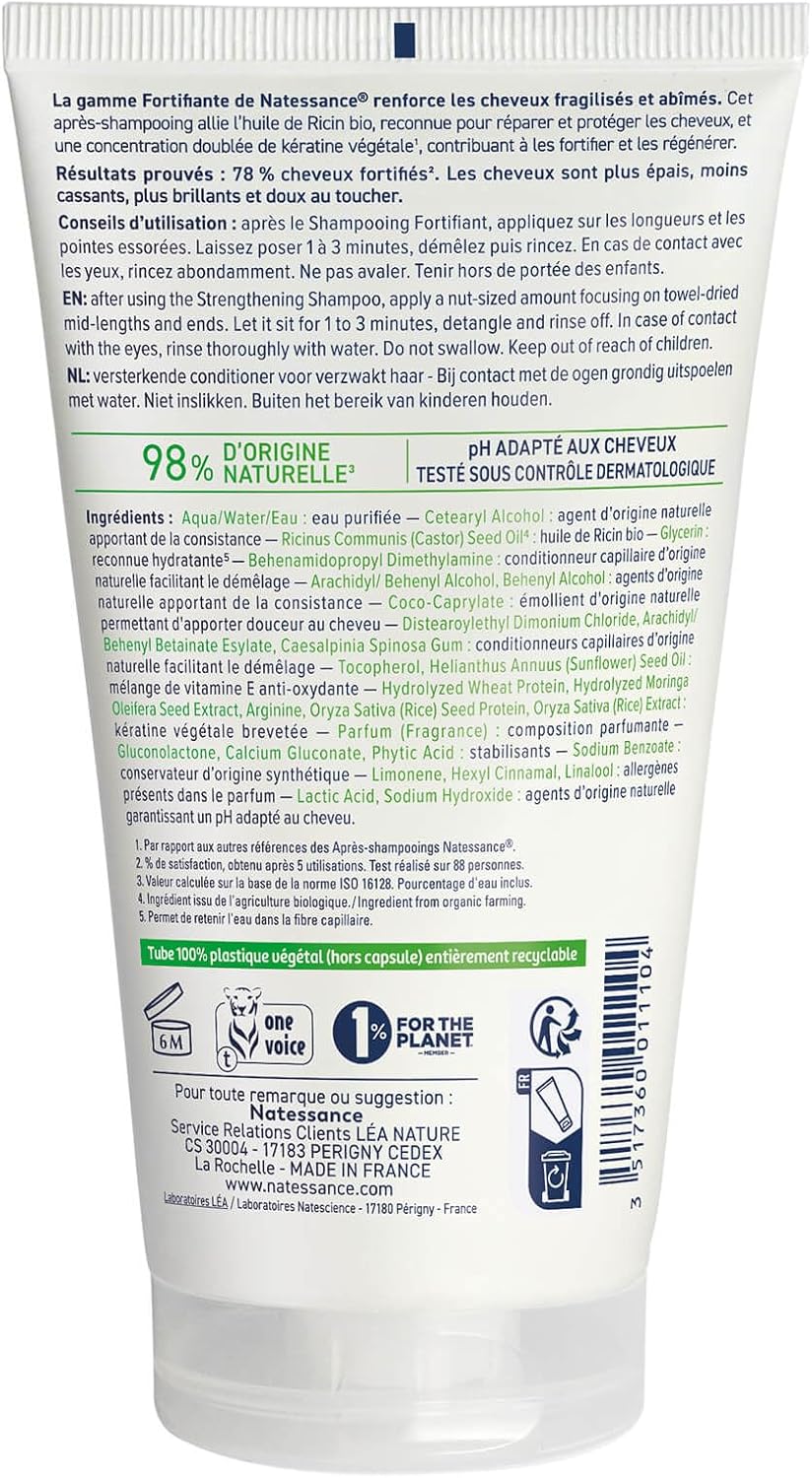 Natessance - Fortifying detangling conditioner - Castor & Vegetable Keratin - Image 3