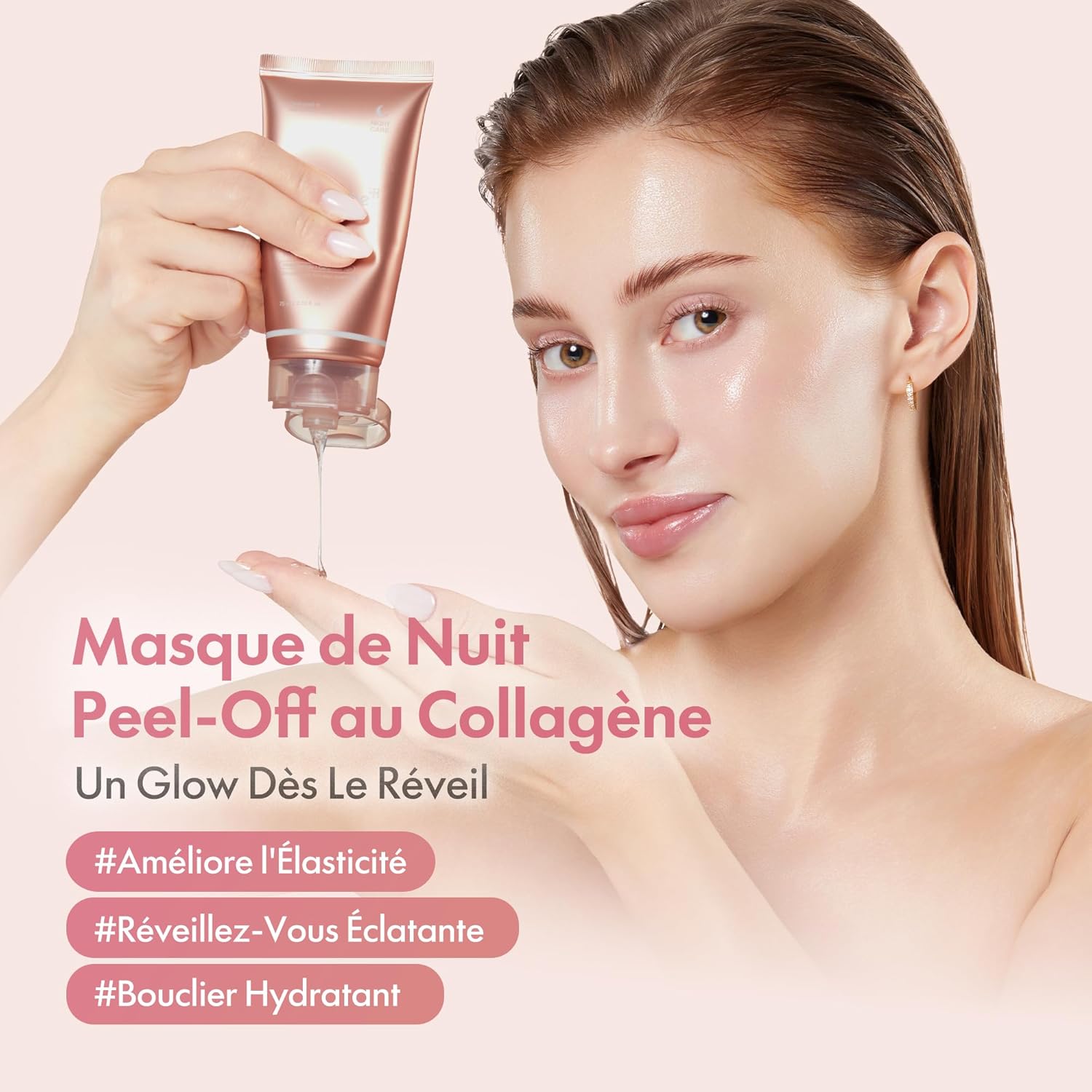 medicube Collagen Peel-Off Wrapping Night Mask | Elasticity & Hydration Care | Plumping Glass Skin Effect | Anti-Loosening & Dull Complexion | Hydrolyzed Collagen | Korean Skincare - 75ml - Image 4