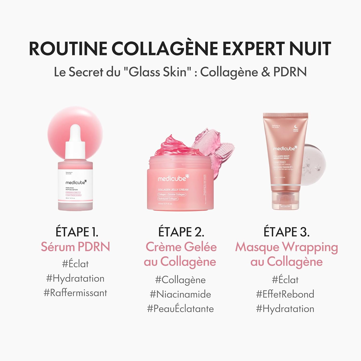 medicube Collagen Peel-Off Wrapping Night Mask | Elasticity & Hydration Care | Plumping Glass Skin Effect | Anti-Loosening & Dull Complexion | Hydrolyzed Collagen | Korean Skincare - 75ml - Image 8