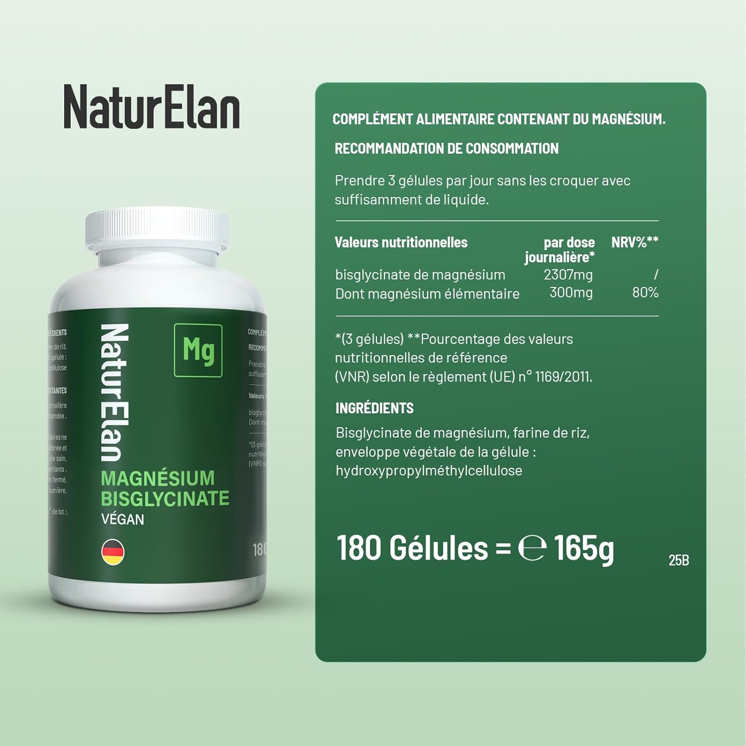 Magnesium Bisglycinate 300mg - 180 Vegan Capsules, Relieve Stress and Fatigue, Superior Absorption to Marine Magnesium, Lab Tested, Made in Germany - Image 7