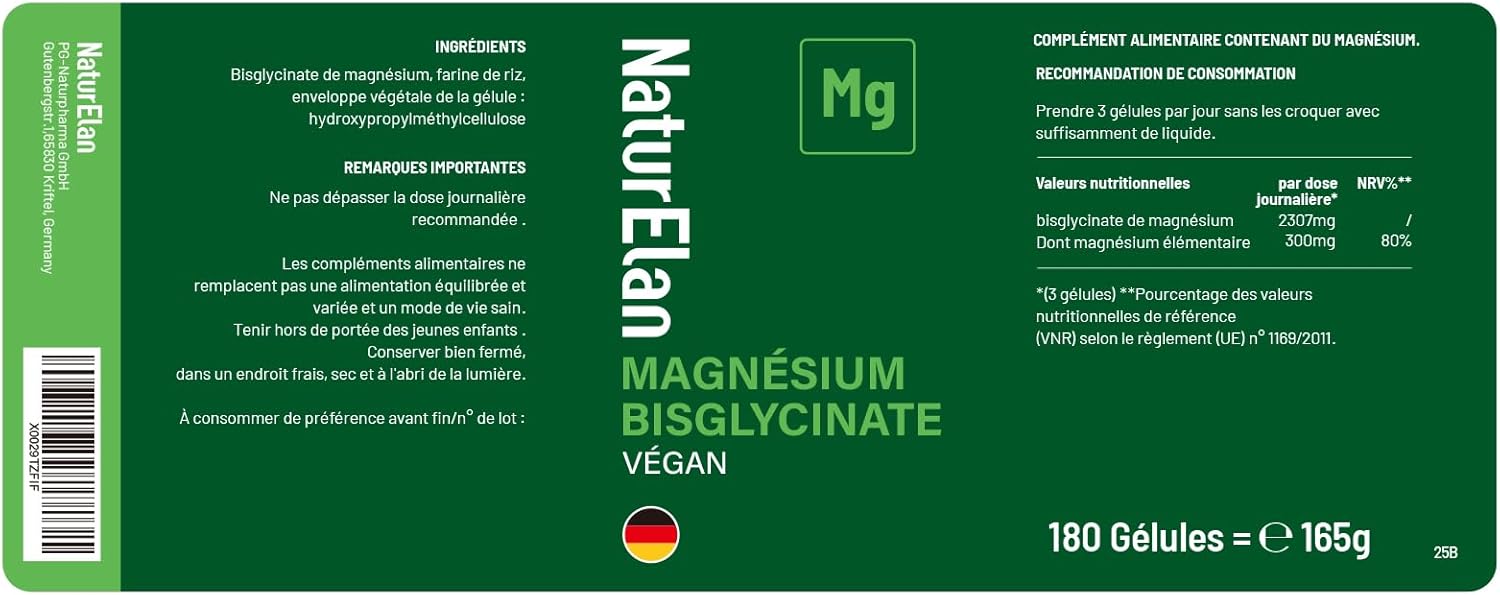 Magnesium Bisglycinate 300mg - 180 Vegan Capsules, Relieve Stress and Fatigue, Superior Absorption to Marine Magnesium, Lab Tested, Made in Germany - Image 9