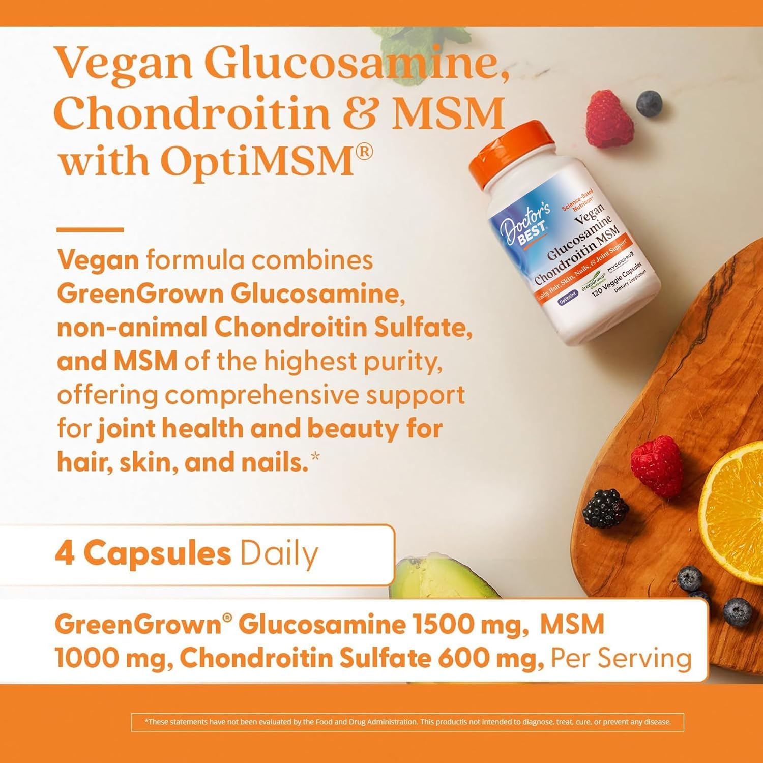 Vegan Glucosamine & Chondroitin & MSM - 120 vcaps - Image 6