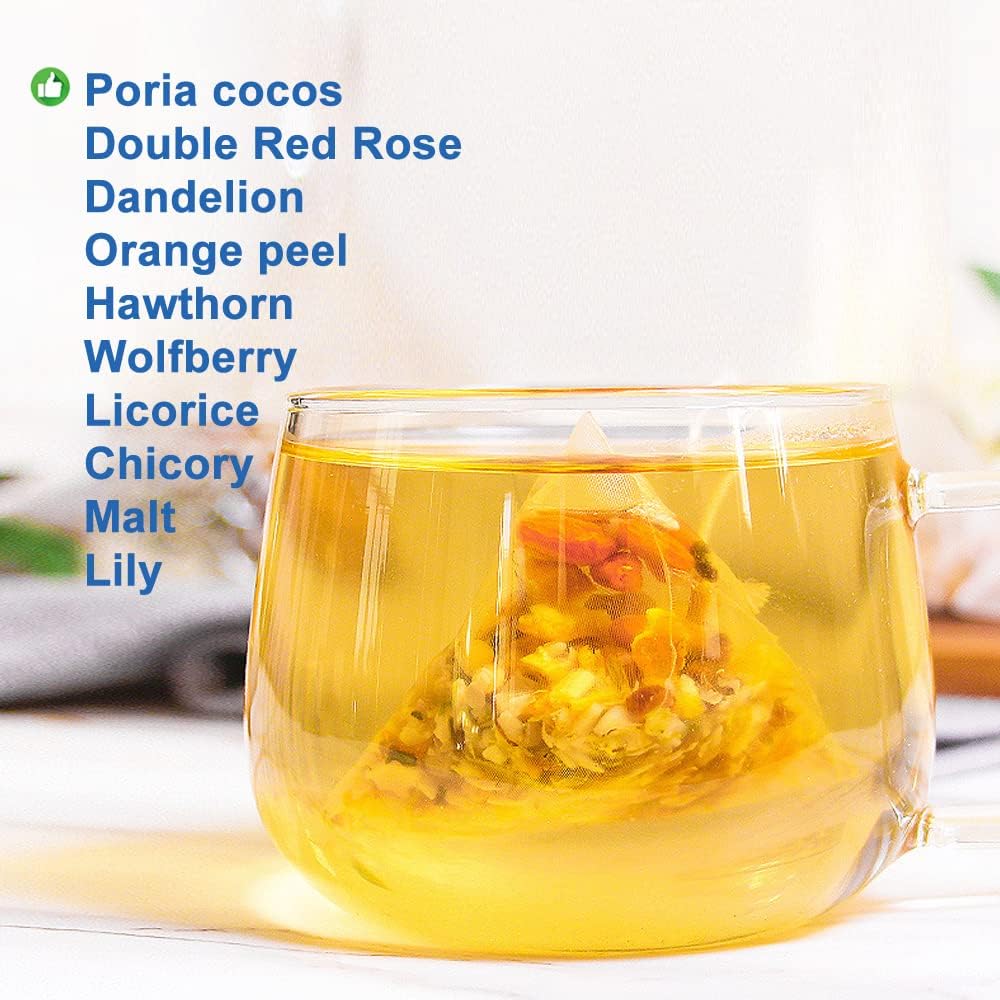 Plant Gift Poria cocos Dandelion Tea Bag 250oz (5g*50bags) pink, aged skin, hawthorn, goji, licorice, pure nature, health blend tea, flower tea 250g - Image 5