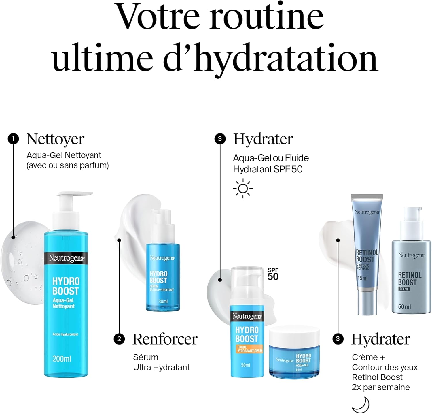 Neutrogena Aqua-Gel Hydro Boost (50ml jar) - Hydrating cream for all skin types with hyaluronic acid - Moisturizing gel for a fresh and radiant complexion - Image 8