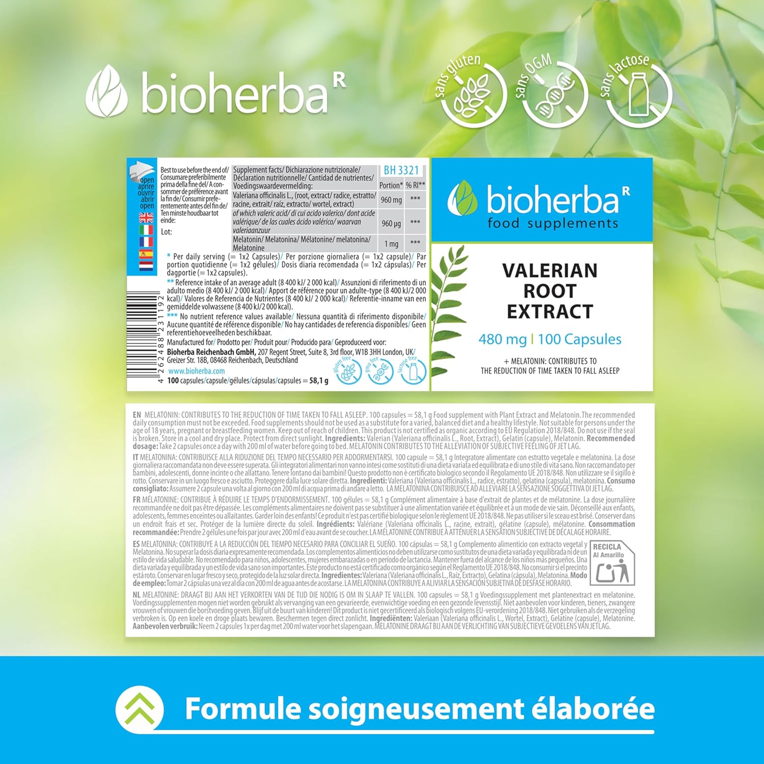 Valerian – 200 Capsules of 480 mg | Valerian Root and Melatonin – by BIOHERBA - Image 8