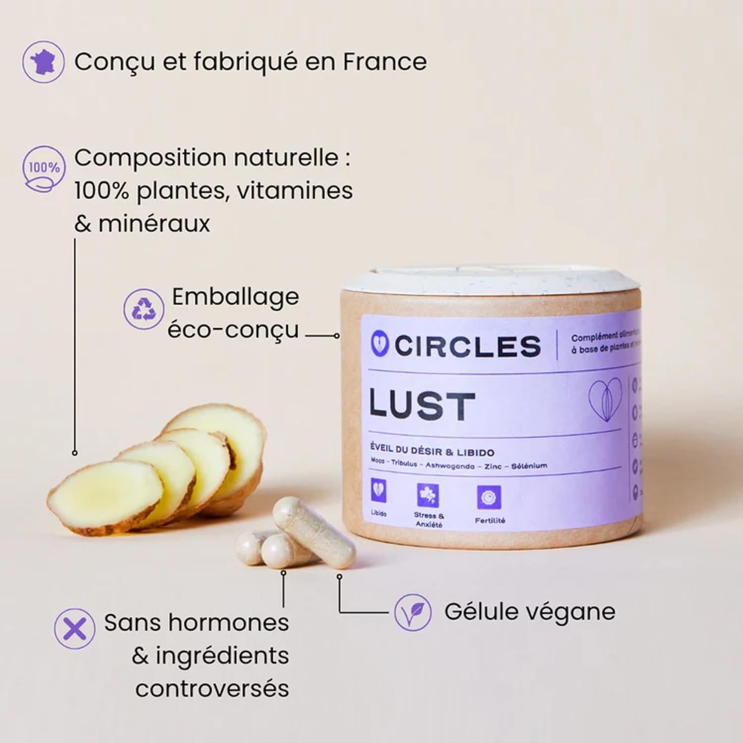 Vitality, Libido & Energy | Maca, Ashwagandha, Tribulus, Zinc, Vitamins B6-B9 | Hormone Balance & Intimate Wellness LUST Femme - Image 4