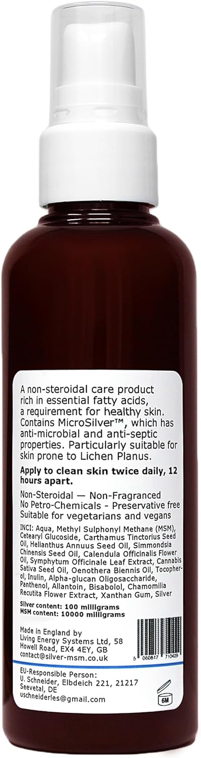 Silver-MSM Unscented Lichen Planus Cream 100ml | For Lichen Plan Prone Skin - Image 4