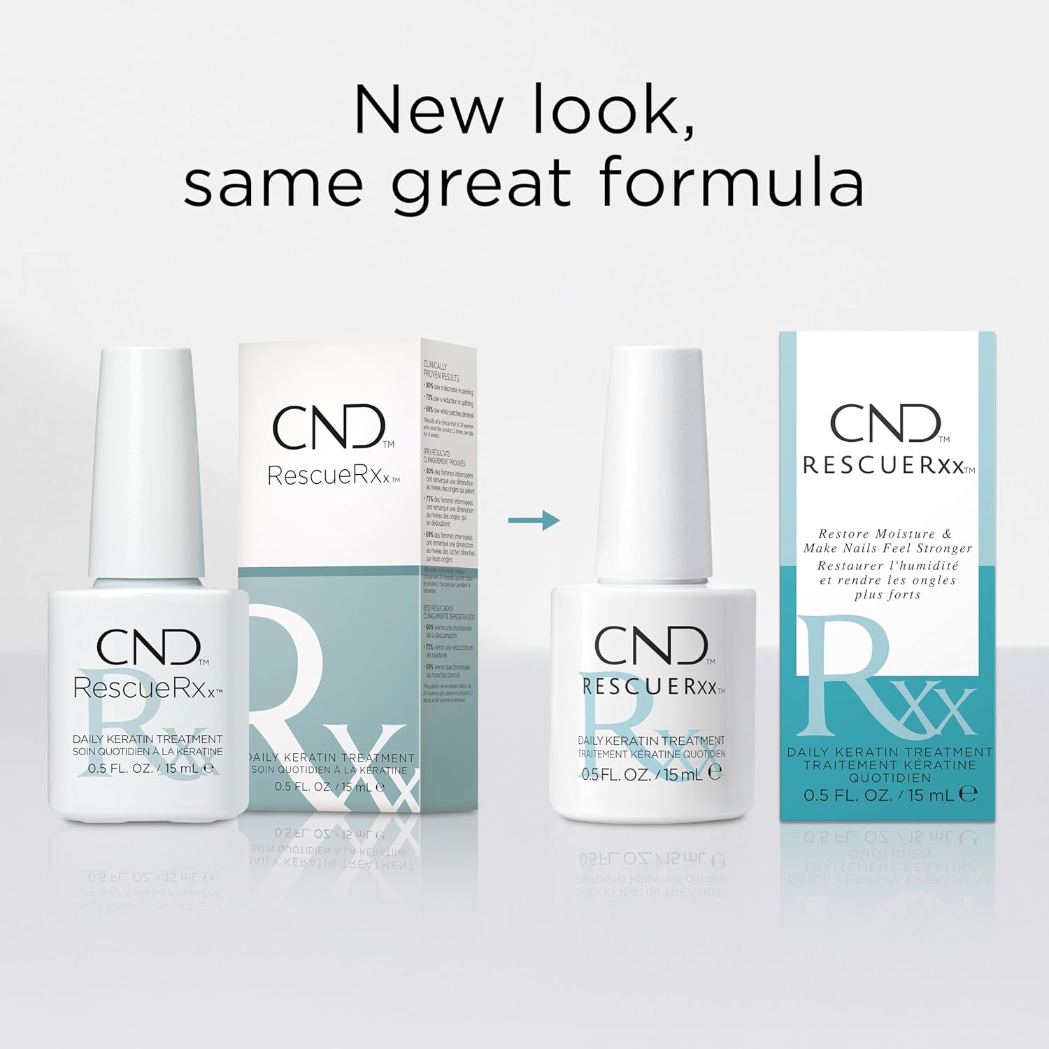 CND RescueRxx Daily Keratin Treatment, Nourishes and Repairs Damaged Nails, with Jojoba and Almond Oil, Reduces Splitting, for Healthier Nails, 15 ml - Image 7
