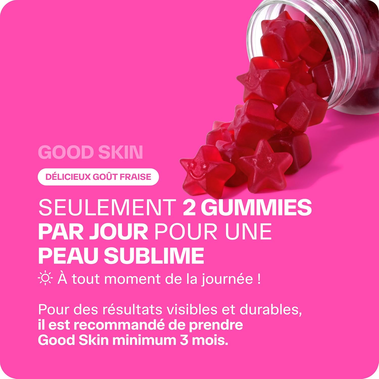 Lashilé Beauty - Anti-Aging + Anti-Wrinkle Food Supplement - Firmness & Radiance of the skin - Good Skin Vitamins - Hyaluronic Acid Q10 Vitamins C & E - Made in France - Cure 1 Month 60 Gummies - Image 6