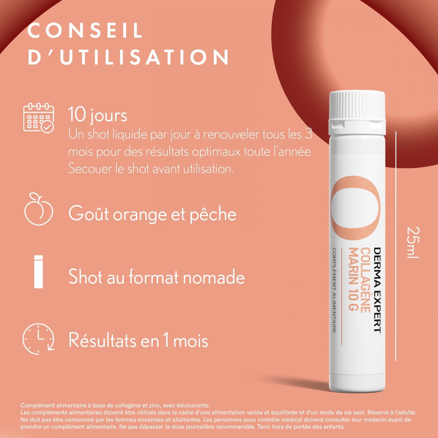 Oenobiol Derma Expert – Marine Collagen 10g - Global Anti-Aging - Anti-Wrinkle - Skin Elasticity - Food Supplement - 10 Liquid Shots - Image 7