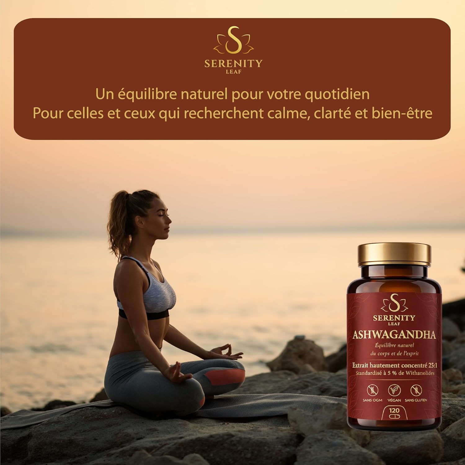 Ashwagandha 25:1 High Power - Standardized to 5% Withanolides - Serenity Leaf - Adaptogen for Stress, Calm, Relaxation and Wellness - 120 Vegetable Capsules - Image 4