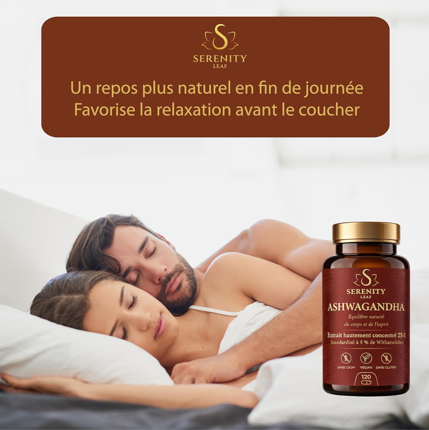 Ashwagandha 25:1 High Power - Standardized to 5% Withanolides - Serenity Leaf - Adaptogen for Stress, Calm, Relaxation and Wellness - 120 Vegetable Capsules - Image 5