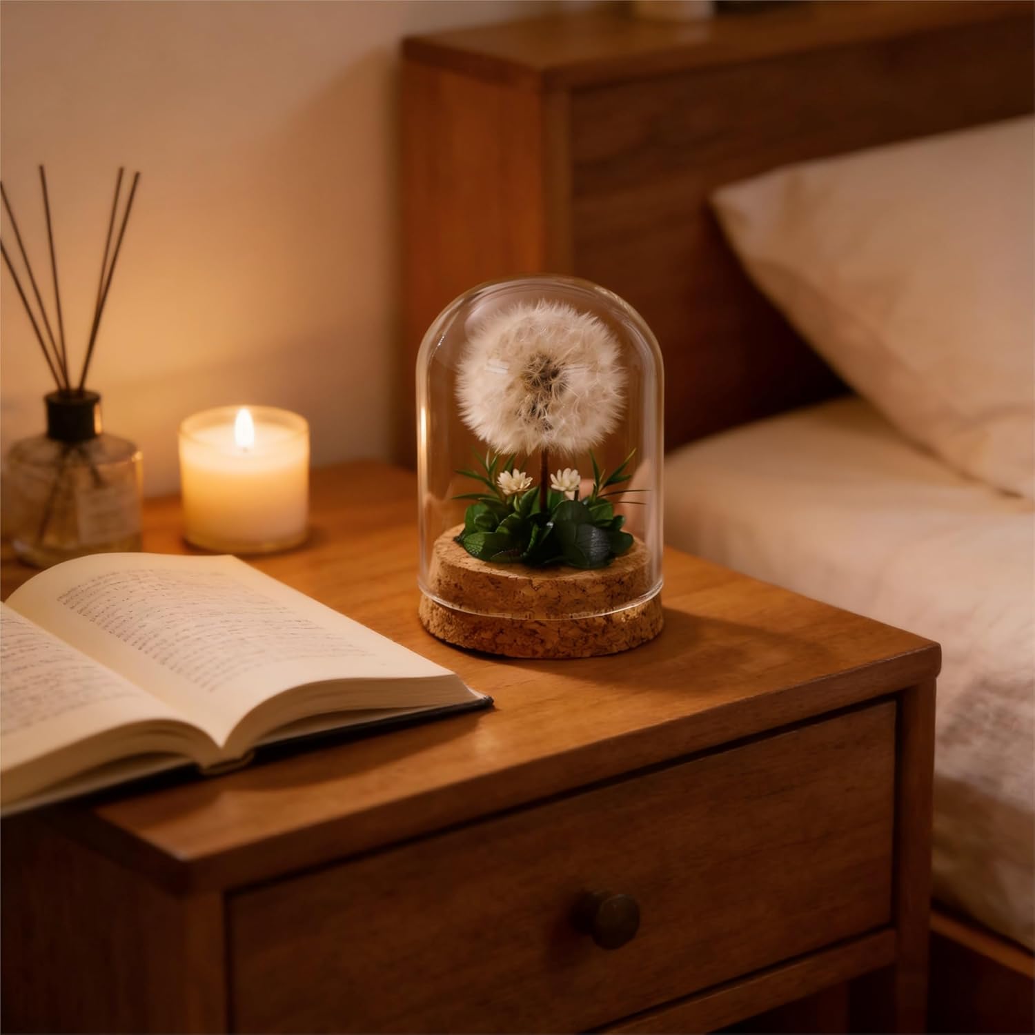 Dandelion in a Glass, Special Gift Idea, Dandelion Decoration, Decorative Gift in a Glass for Valentine's Day, Birthday, Mother's Day, Wedding, Christmas, Mummy, Grandma - Image 5