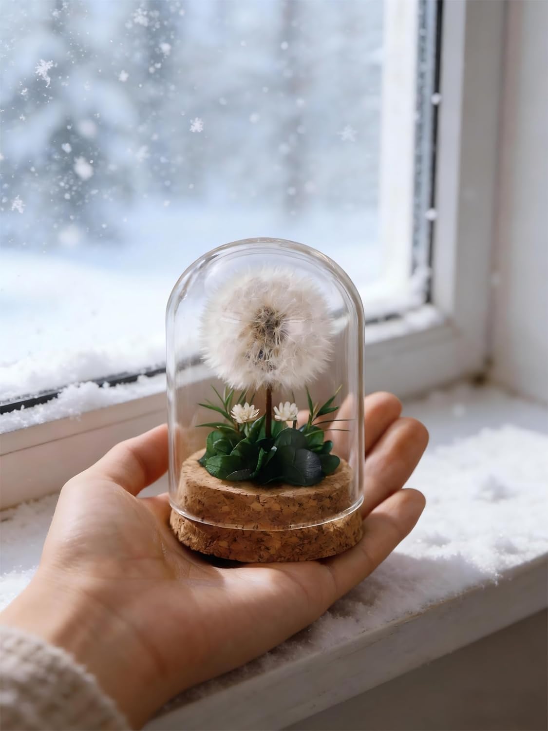 Dandelion in a Glass, Special Gift Idea, Dandelion Decoration, Decorative Gift in a Glass for Valentine's Day, Birthday, Mother's Day, Wedding, Christmas, Mummy, Grandma - Image 7