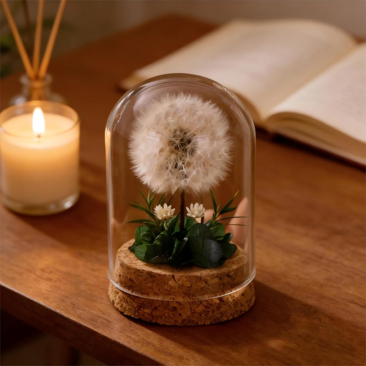 Dandelion in a Glass, Special Gift Idea, Dandelion Decoration, Decorative Gift in a Glass for Valentine's Day, Birthday, Mother's Day, Wedding, Christmas, Mummy, Grandma - Image 8
