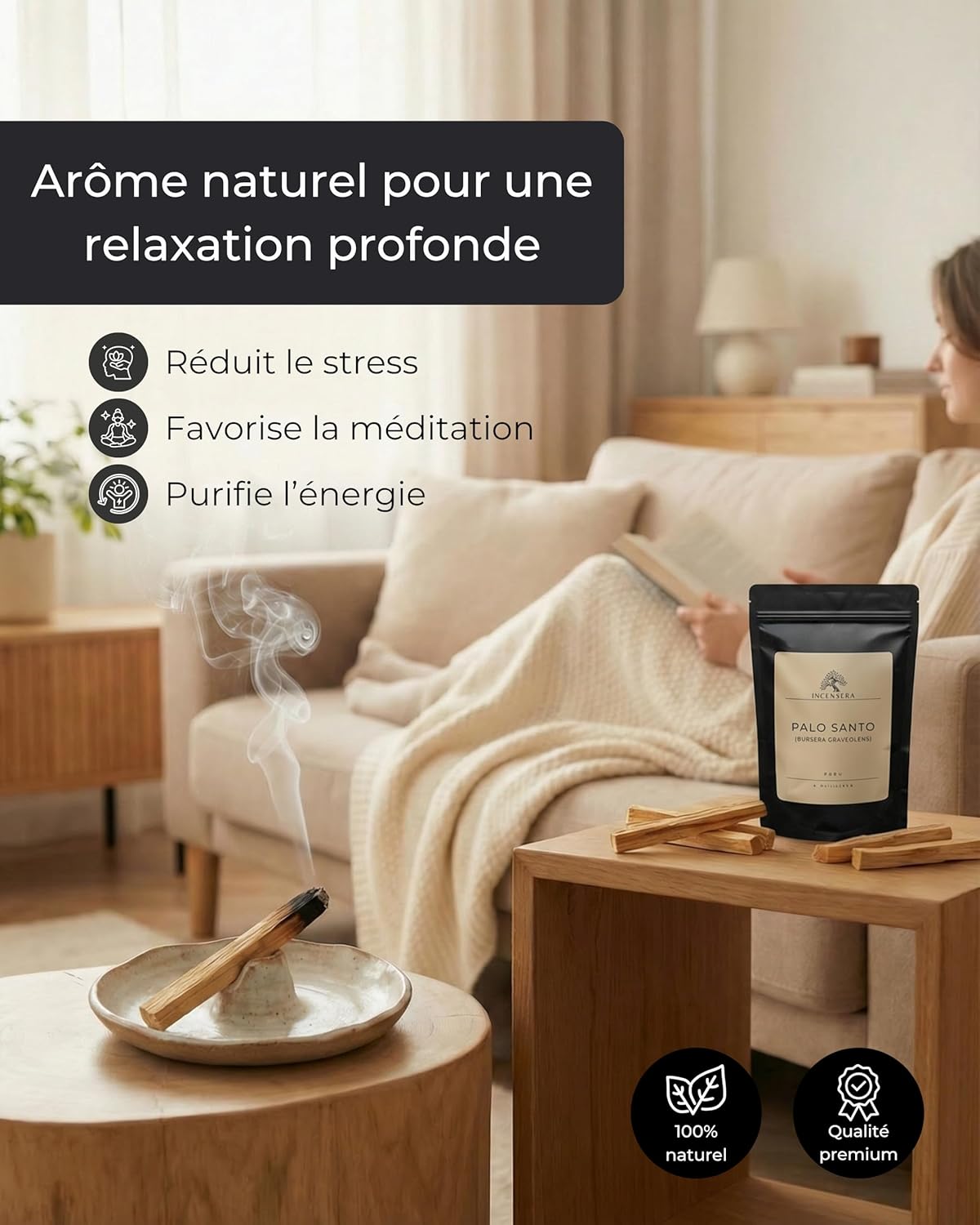 Incensera Palo Santo Wood - 8 Sticks of Natural Incense (10cm) - Palo Santo Incense for Spiritual Home Purification, Meditation & Aromatherapy - Sacred Wood From Sustainable Harvests - Image 3