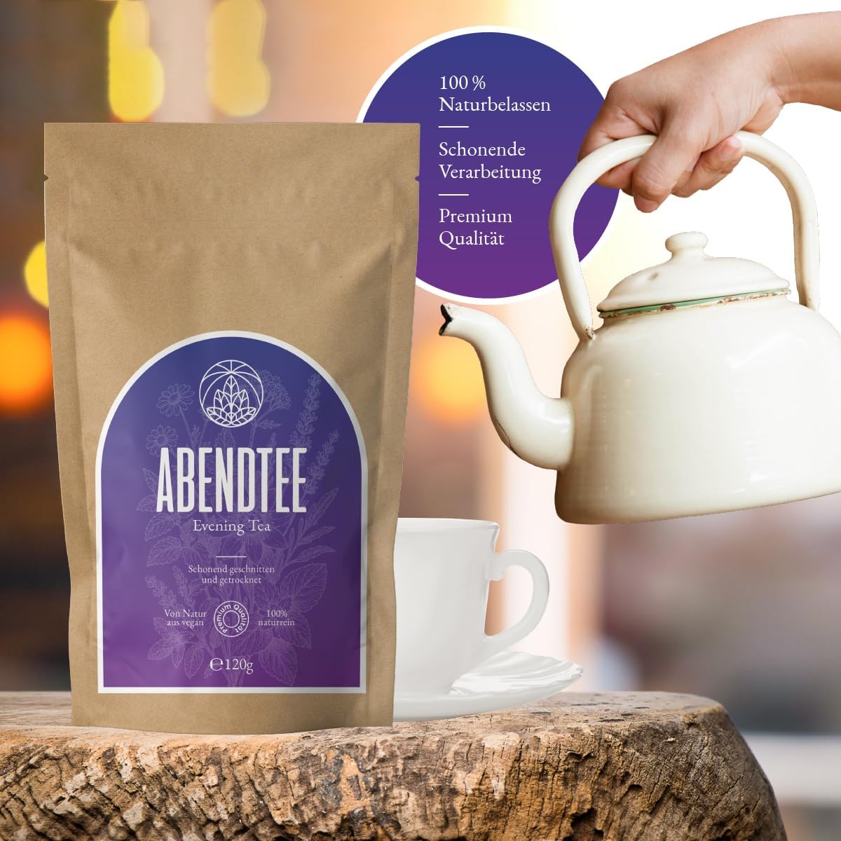 Soir Monte Nativo Herbal Tea (120g) - Relaxing Loose Infusion with Lemon Balm, Valerian, Chamomile, Lavender, Peppermint & Passion Flower - Evening Tea - Relaxation, Peaceful Sleep & Small Gift - Image 3