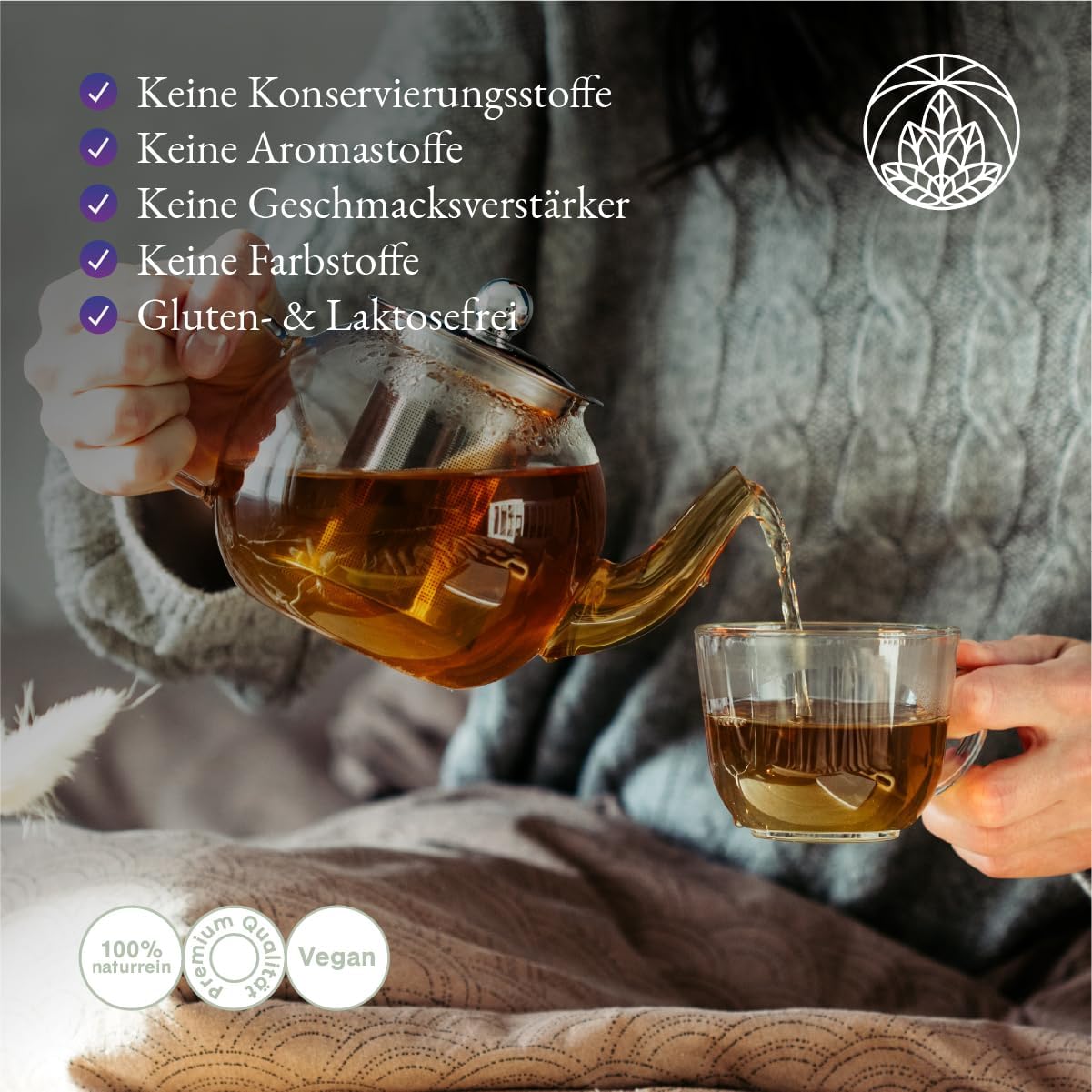 Soir Monte Nativo Herbal Tea (120g) - Relaxing Loose Infusion with Lemon Balm, Valerian, Chamomile, Lavender, Peppermint & Passion Flower - Evening Tea - Relaxation, Peaceful Sleep & Small Gift - Image 6