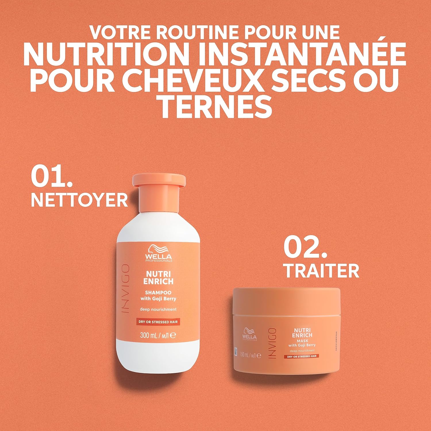 Wella Professionals INVIGO NUTRI ENRICH Shampoing Nourrissant et Hydratant pour Cheveux Secs et Abîmés - Avec Acide Oléique et Baies de Goji - Image 7