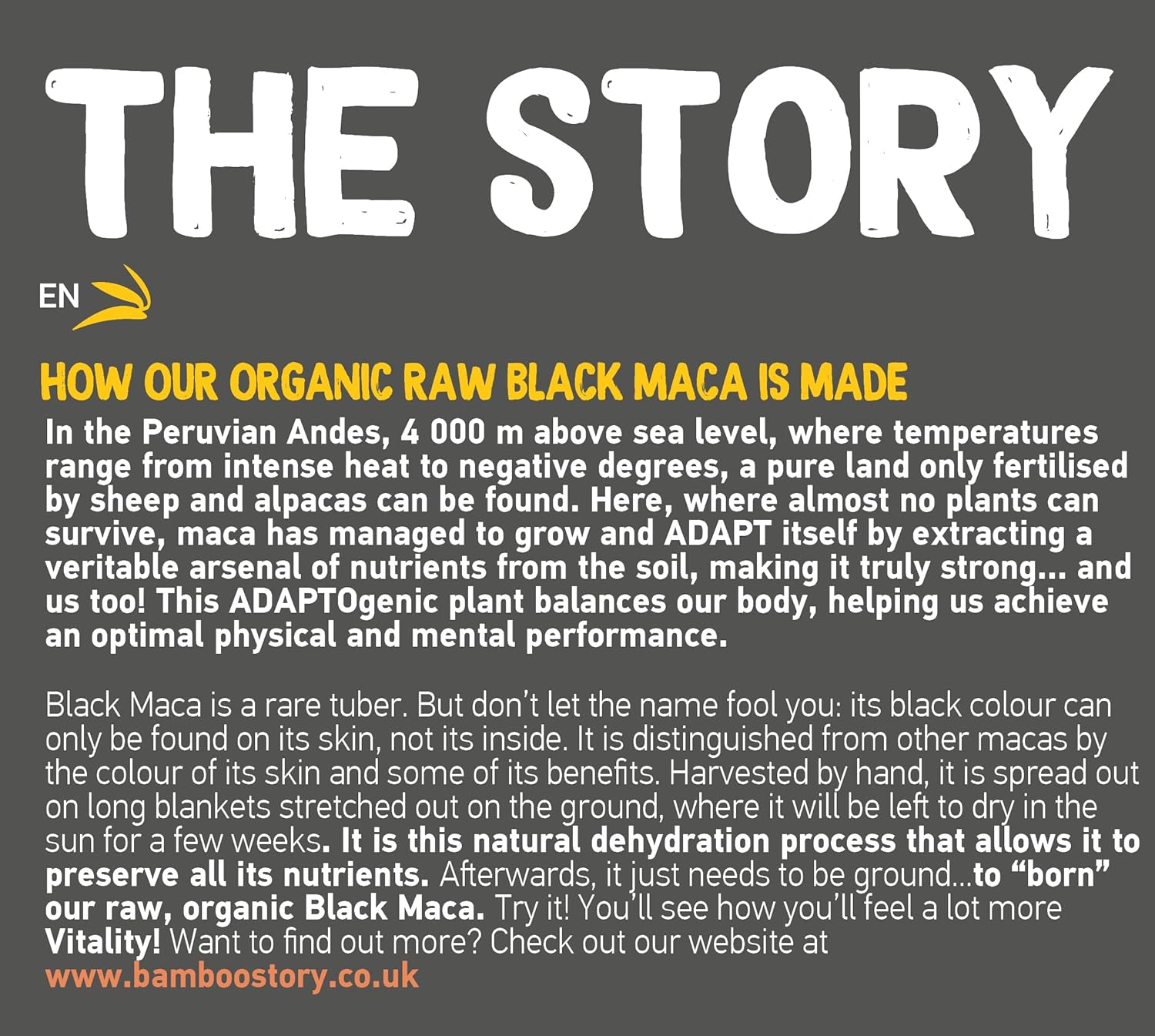 BAMBOO STORY | BLACK Maca | Powder | 100% Peru | Raw | Organic | Pure | 900 g - Image 6