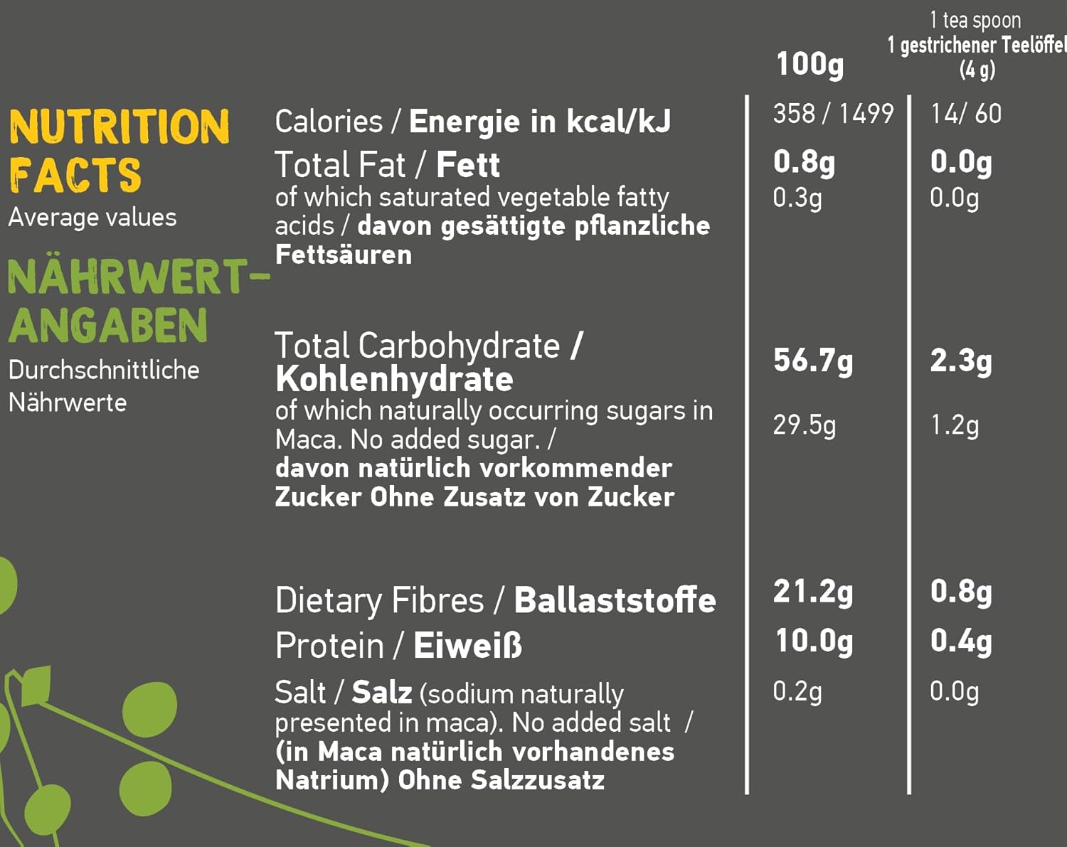 BAMBOO STORY | BLACK Maca | Powder | 100% Peru | Raw | Organic | Pure | 900 g - Image 7