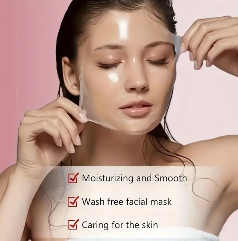 XIOIMY Hydrating Collagen Biotin Face Mask, Day and Night Face Mask with Jelly Texture, Vitamin C, Jojoba Oil, Peach Extract, 50g - Image 5