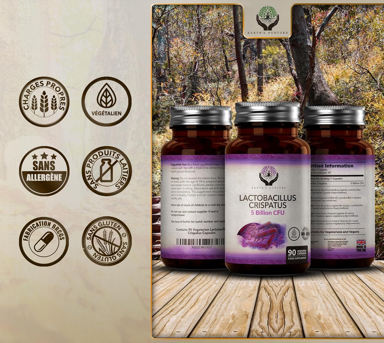 EN Lactobacillus Crispatus | 90 Powerful Probiotics for Women - 5 Billion CFUs per Serving | Non-GMO Gluten Free Allergen Free | Made in the UK - Image 5